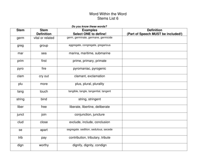 Stem word spelling unit preview