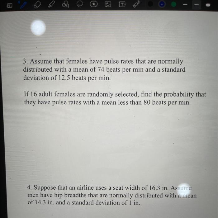 Assume that females have pulse rates