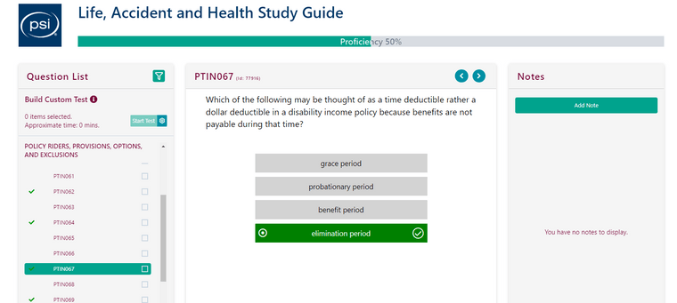 Psi life accident and health exam answers