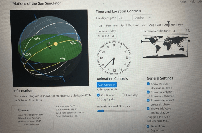 Motions of the sun simulator