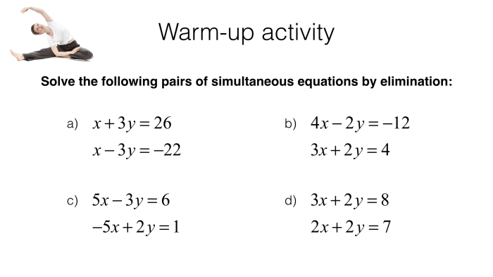 Systems of linear equations worksheet substitution