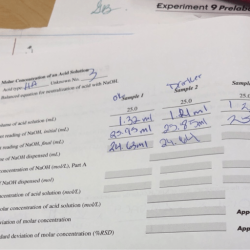 Experiment 9 report sheet a volumetric analysis